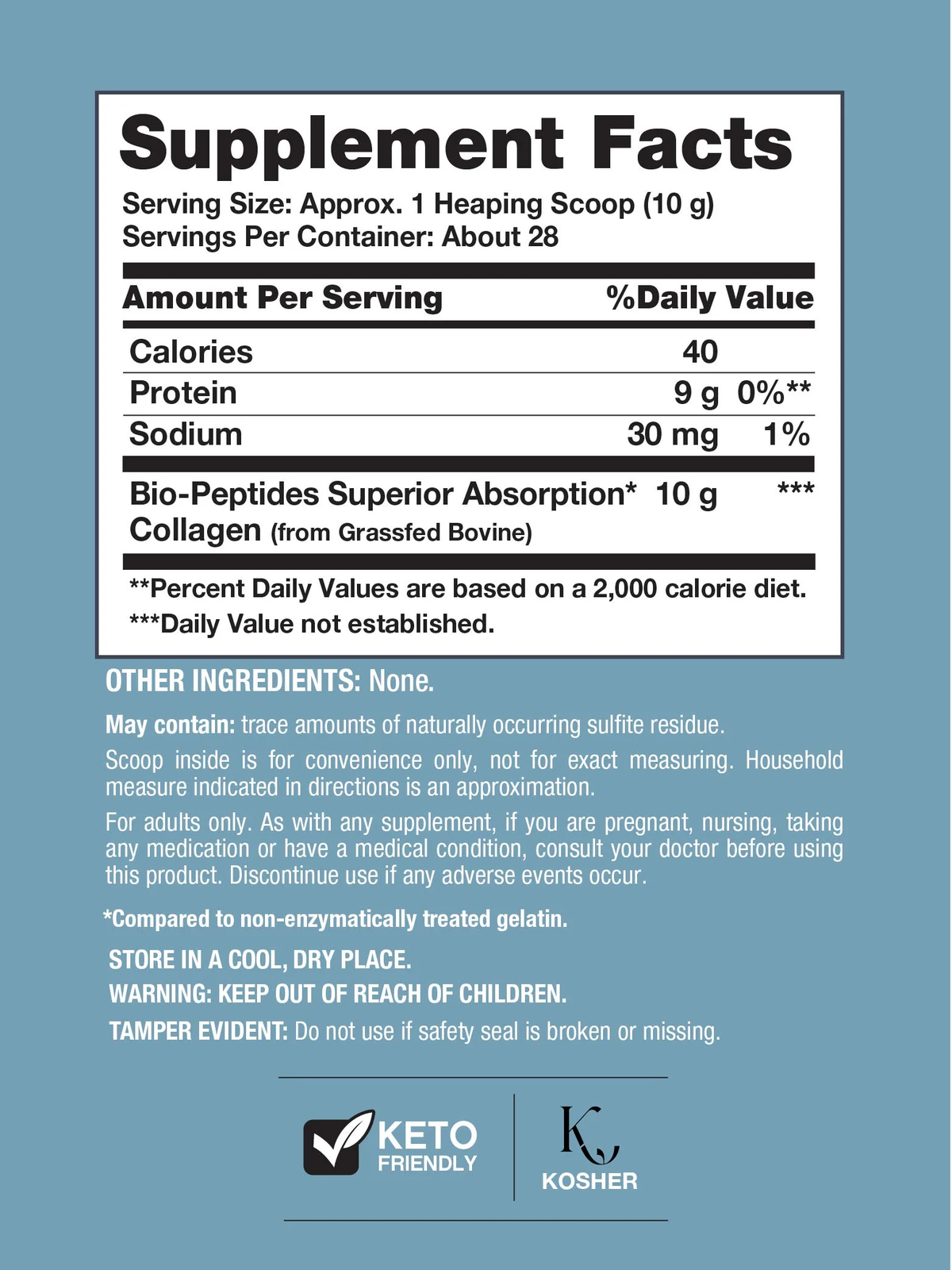 Collagen Bio-Peptides Powder | 10Oz | Grassfed Protein Supplement | by