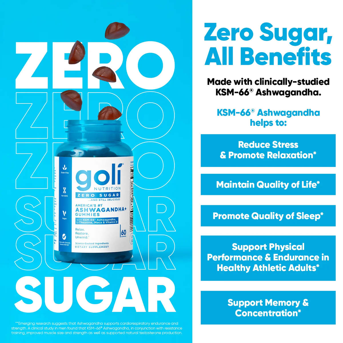 Zero Sugar 3-in-1 Wellness Gummies – Pre + Post + Probiotics, Apple Cider Vinegar, Ashwagandha, L-Theanine, Vitamin B12 & D. Vegan, Gluten-Free, Non-GMO