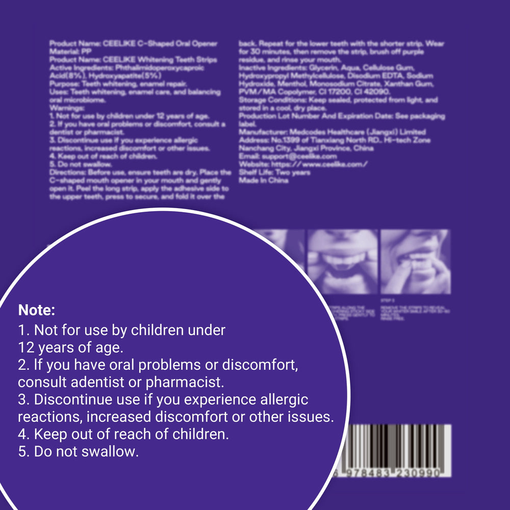 Teeth Whitening Strips (7 Treatments/14 Strips) - Peroxide-Free Whitening Kit with Hydroxyapatite, Enamel Safe + Cheek Retractor, Easy 3-Step At-Home Teeth Whitening for Deep Stain Removal