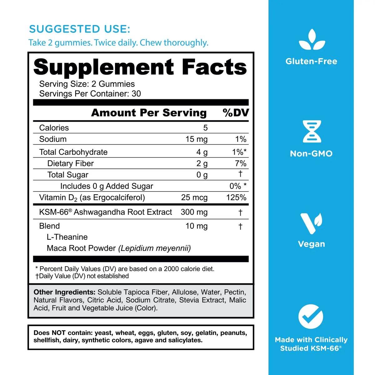 Zero Sugar 3-in-1 Wellness Gummies – Pre + Post + Probiotics, Apple Cider Vinegar, Ashwagandha, L-Theanine, Vitamin B12 & D. Vegan, Gluten-Free, Non-GMO